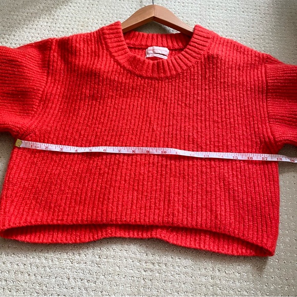 UO Red Sydney Crewneck Cropped Sweater - Picture 8 of 9
